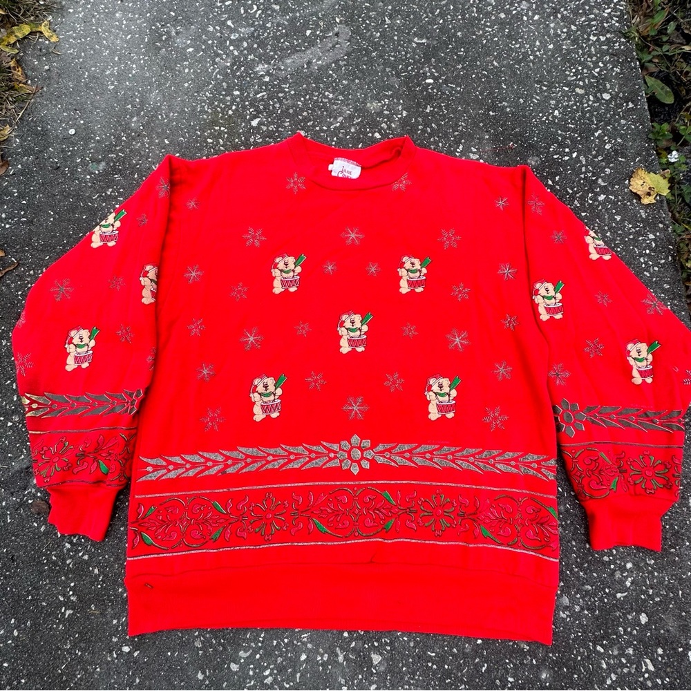 Vintage 80’s Jane Colby Christmas Sweater Size Adult Medium Made In USA